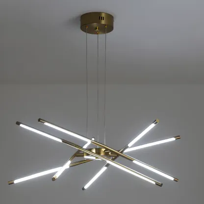 Modern LED Linear Chandelier with Adjustable Height Image - 13