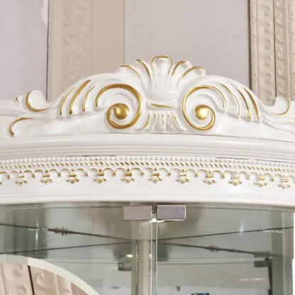 Elegant White-Gold Display Cabinet for Living Room Corner  Image - 10