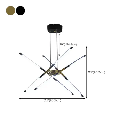 Modern LED Linear Chandelier with Adjustable Height Image - 19