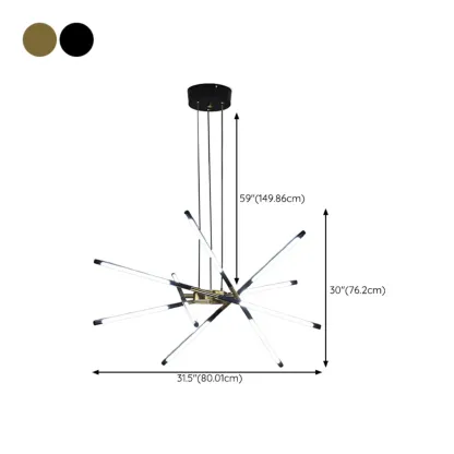 Modern LED Linear Chandelier with Adjustable Height Image - 20