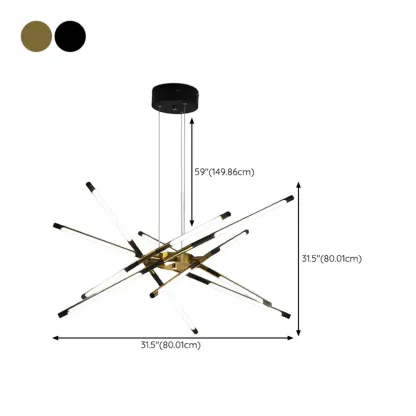 Modern LED Linear Chandelier with Adjustable Height Image - 21