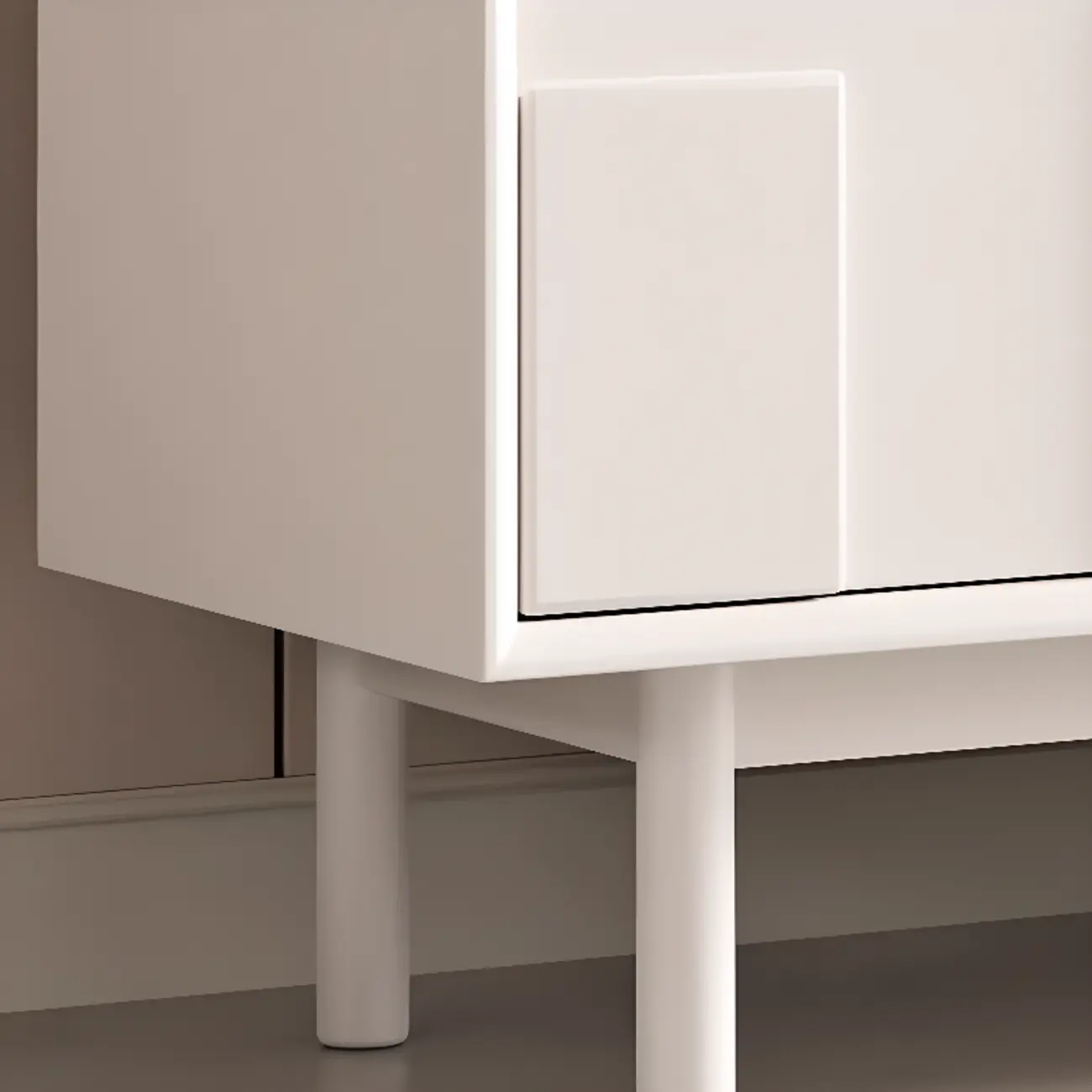 Minimalist wooden White Accent Cabinet with Straight Legs Image - 7 | homeyfad