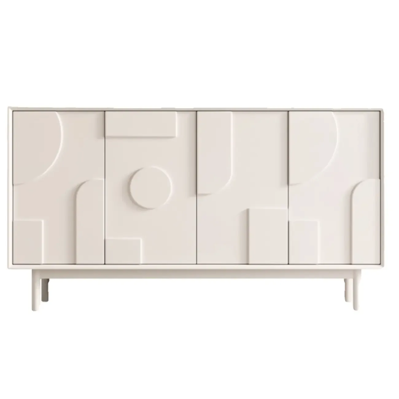 Minimalist wooden White Accent Cabinet with Straight Legs Image - 8