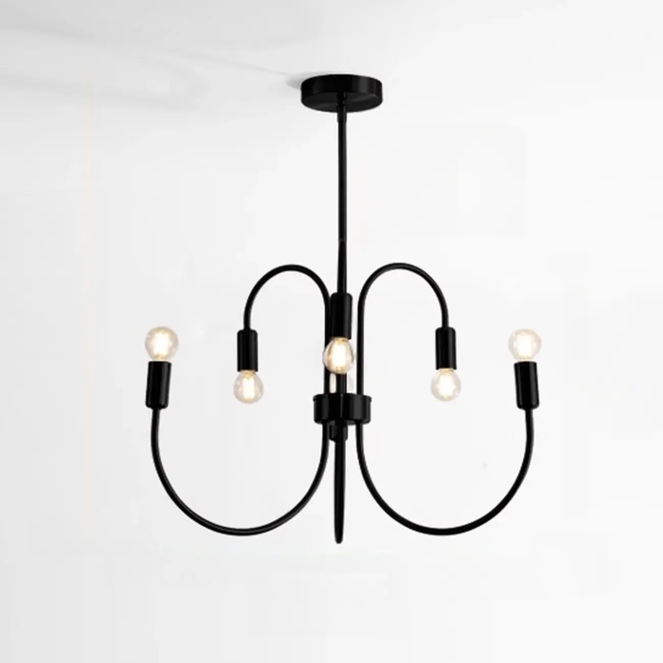 2 Tiers Industrial Black Iron Chandelier for Modern Interiors Image - 2 | homeyfad