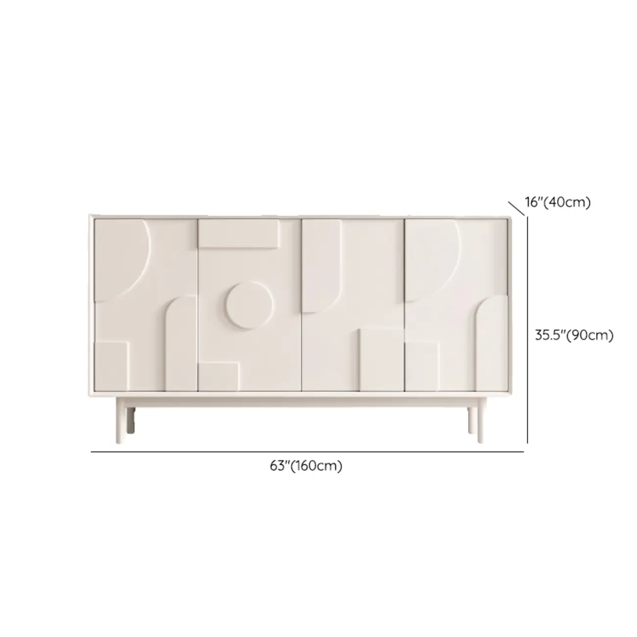 Minimalist wooden White Accent Cabinet with Straight Legs Image - 12 | homeyfad