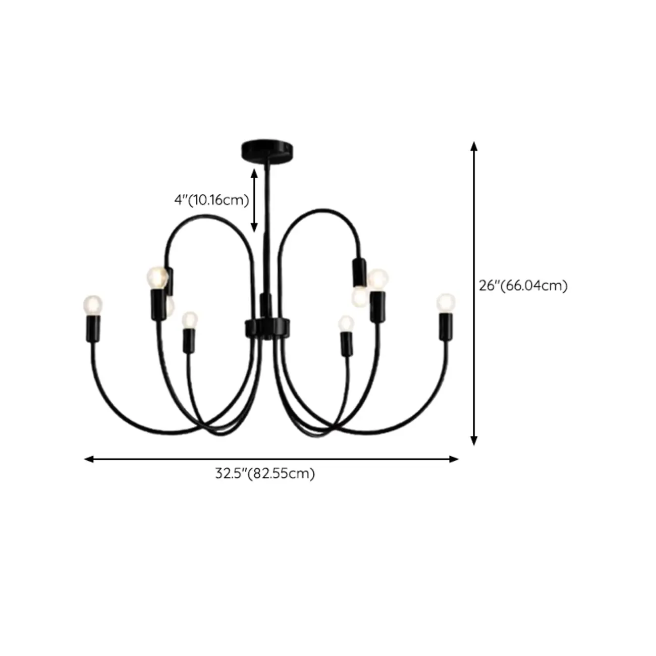 2 Tiers Industrial Black Iron Chandelier for Modern Interiors Image - 10