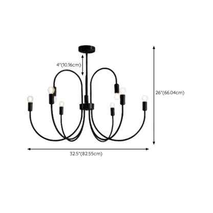 2 Tiers Industrial Black Iron Chandelier for Modern Interiors Image - 10