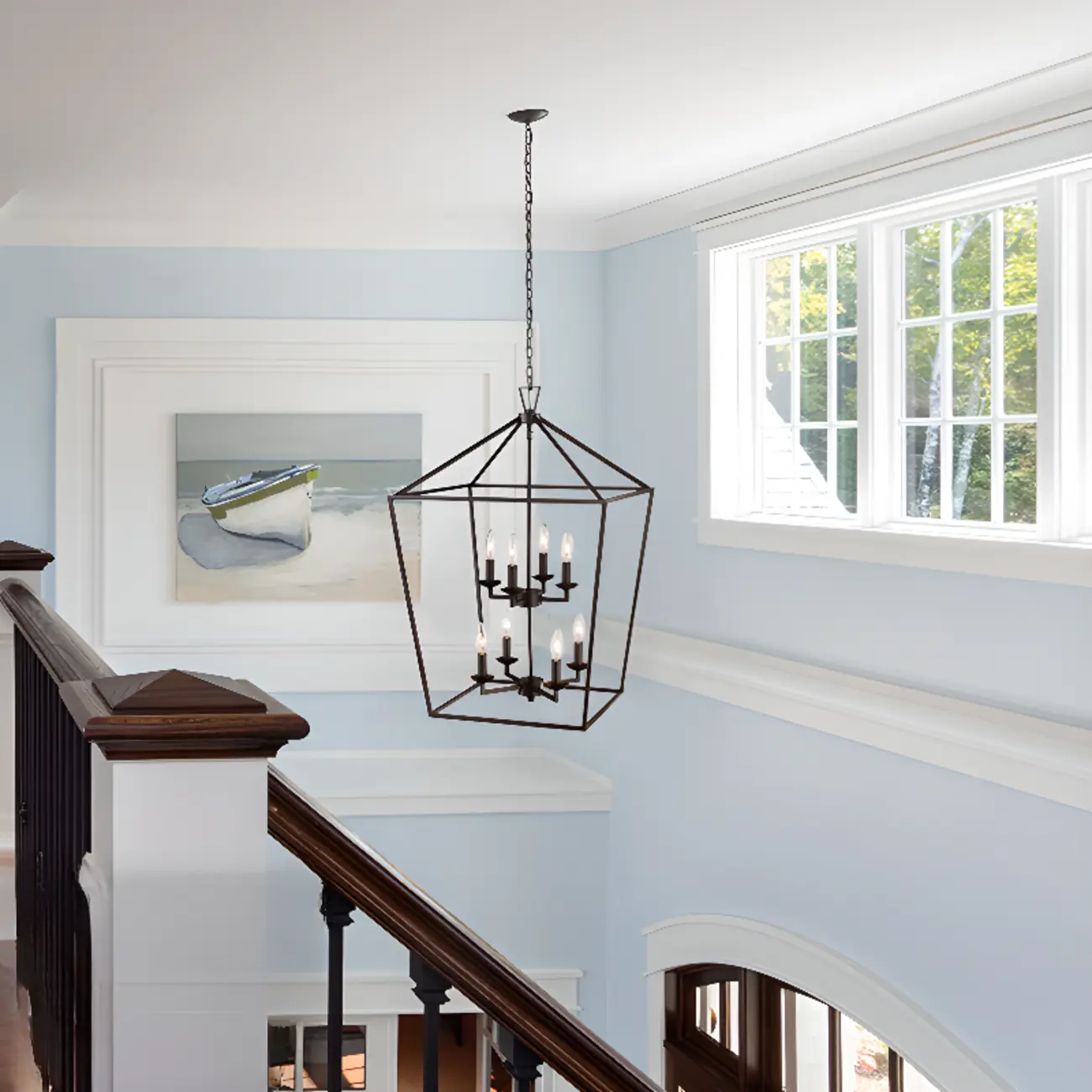 Industrial Black Cage Metal Chandelier for Home Decor Image - 1 | homeyfad