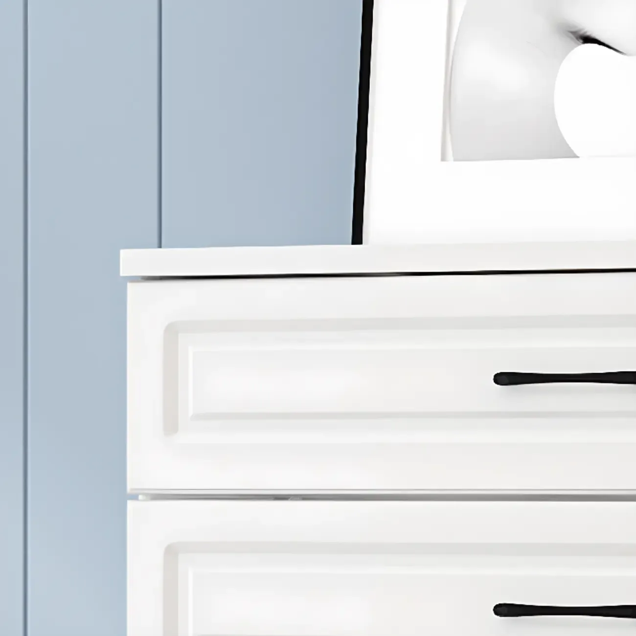 Multi Drawers White Wooden Cabinet with Soft Close for Home Image - 6