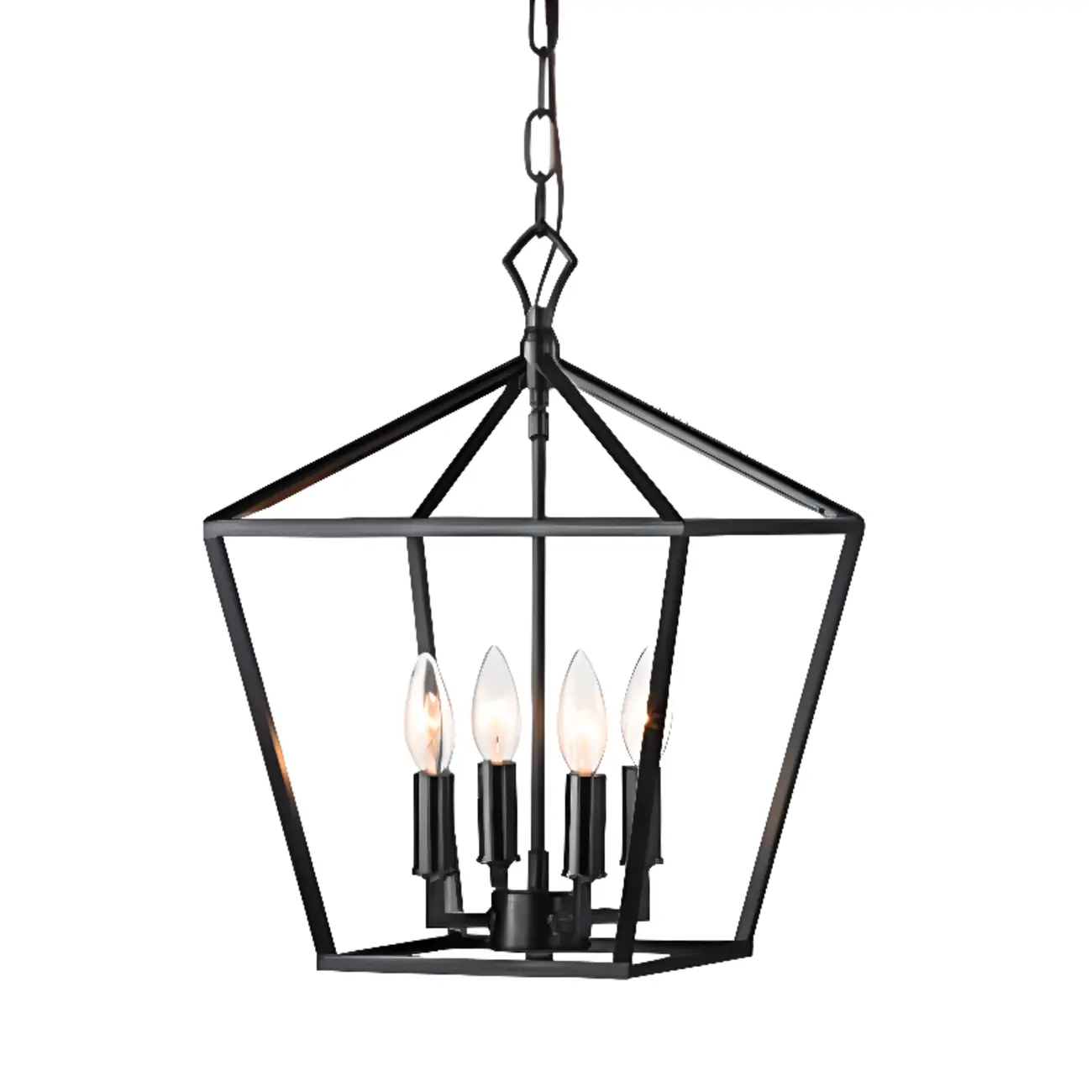 Industrial Black Cage Metal Chandelier for Home Decor Image - 2 | homeyfad
