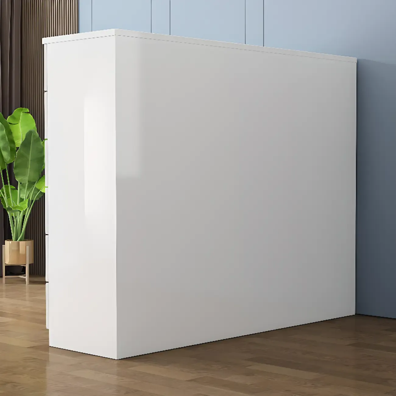 Multi Drawers White Wooden Cabinet with Soft Close for Home Image - 7