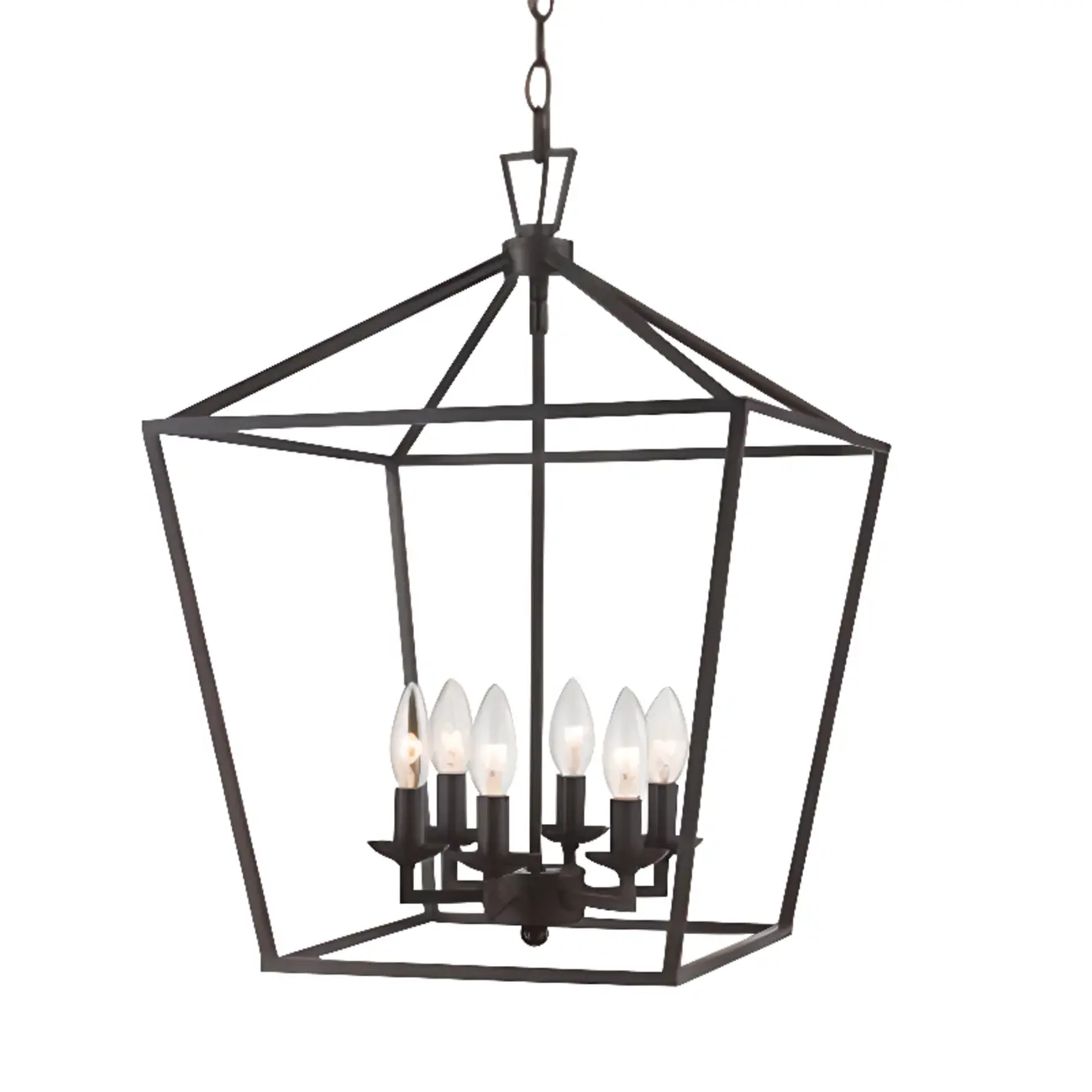 Industrial Black Cage Metal Chandelier for Home Decor Image - 3 | homeyfad