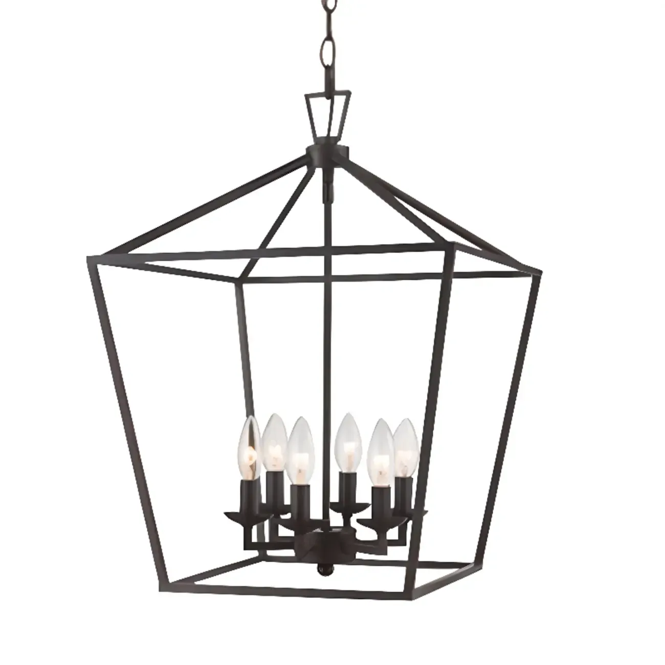 Industrial Black Cage Metal Chandelier for Home Decor Image - 3