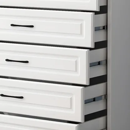 Multi Drawers White Wooden Cabinet with Soft Close for Home Image - 9
