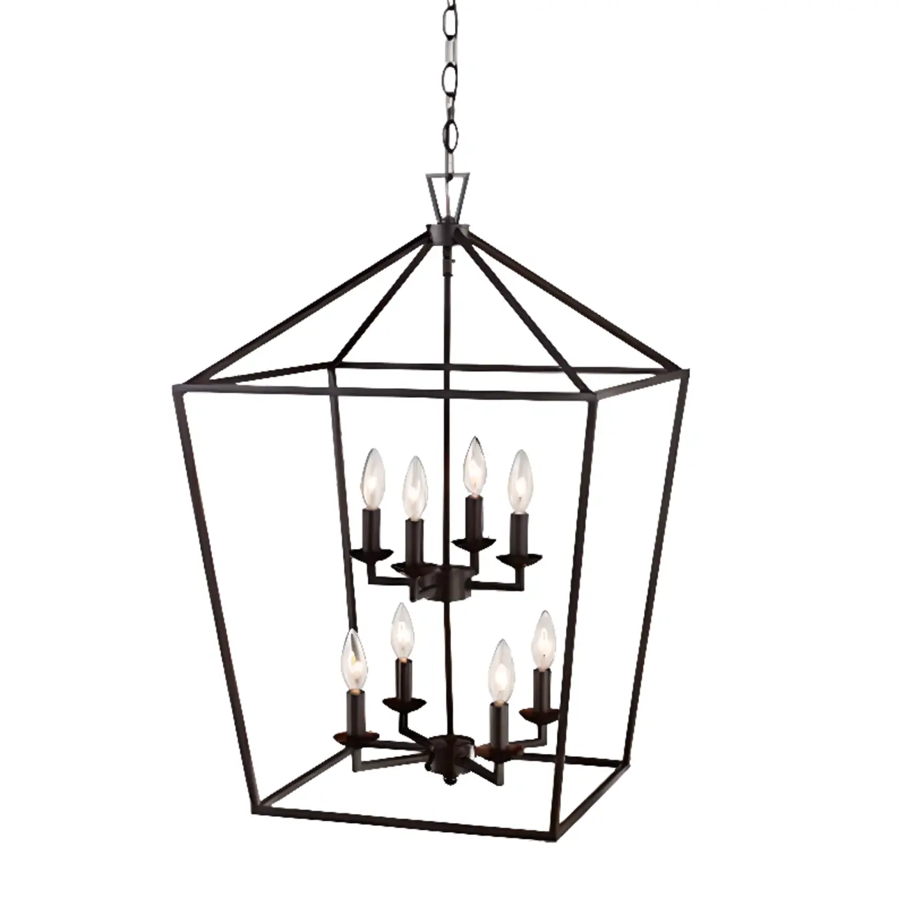 Industrial Black Cage Metal Chandelier for Home Decor Image - 5 | homeyfad