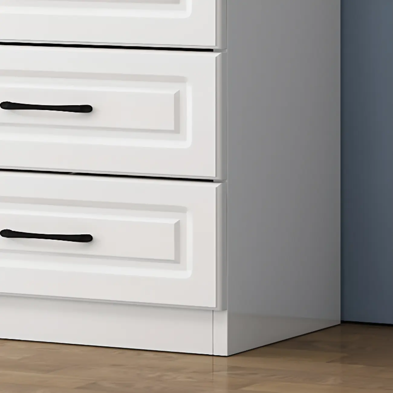 Multi Drawers White Wooden Cabinet with Soft Close for Home Image - 10 | homeyfad