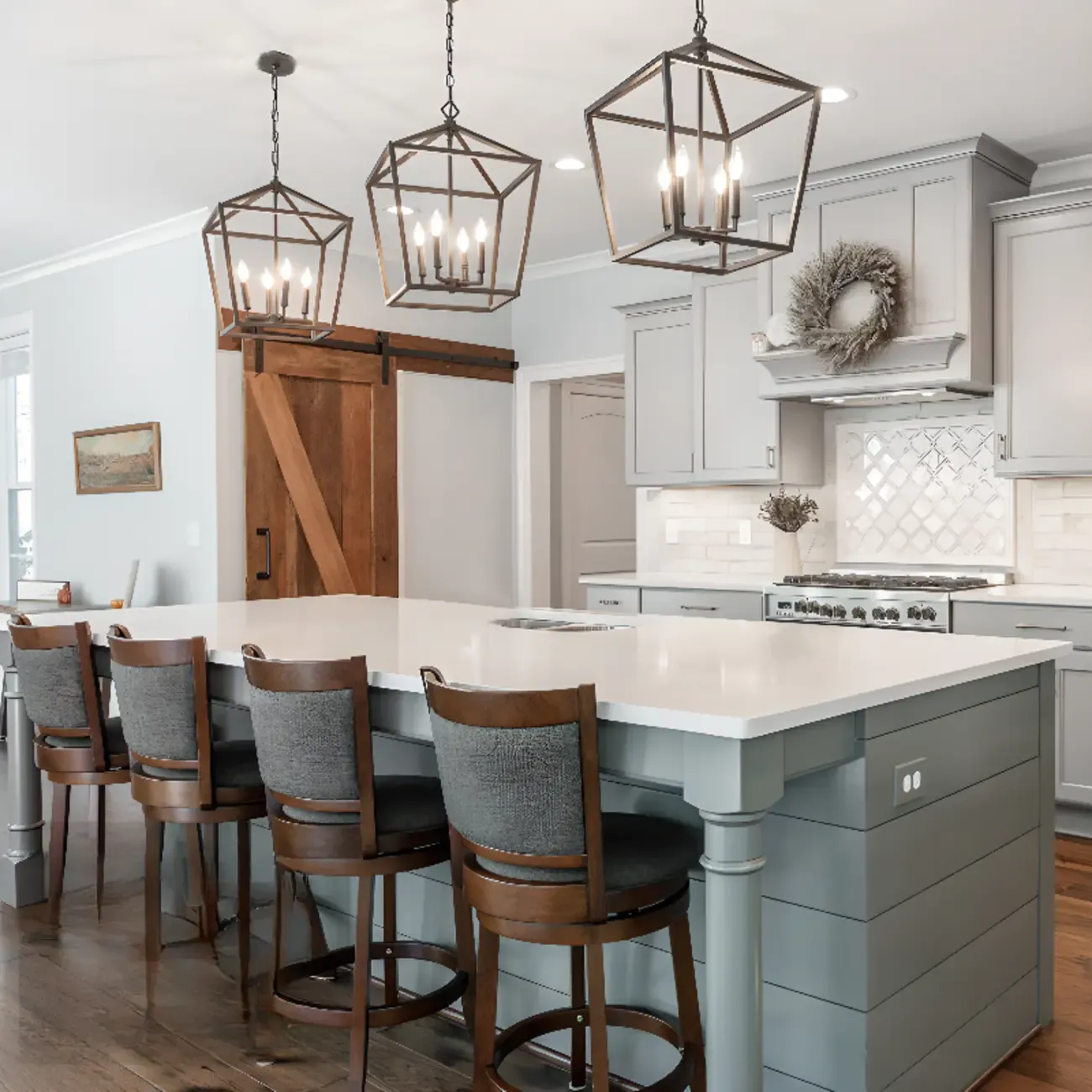 Industrial Black Cage Metal Chandelier for Home Decor Image - 7