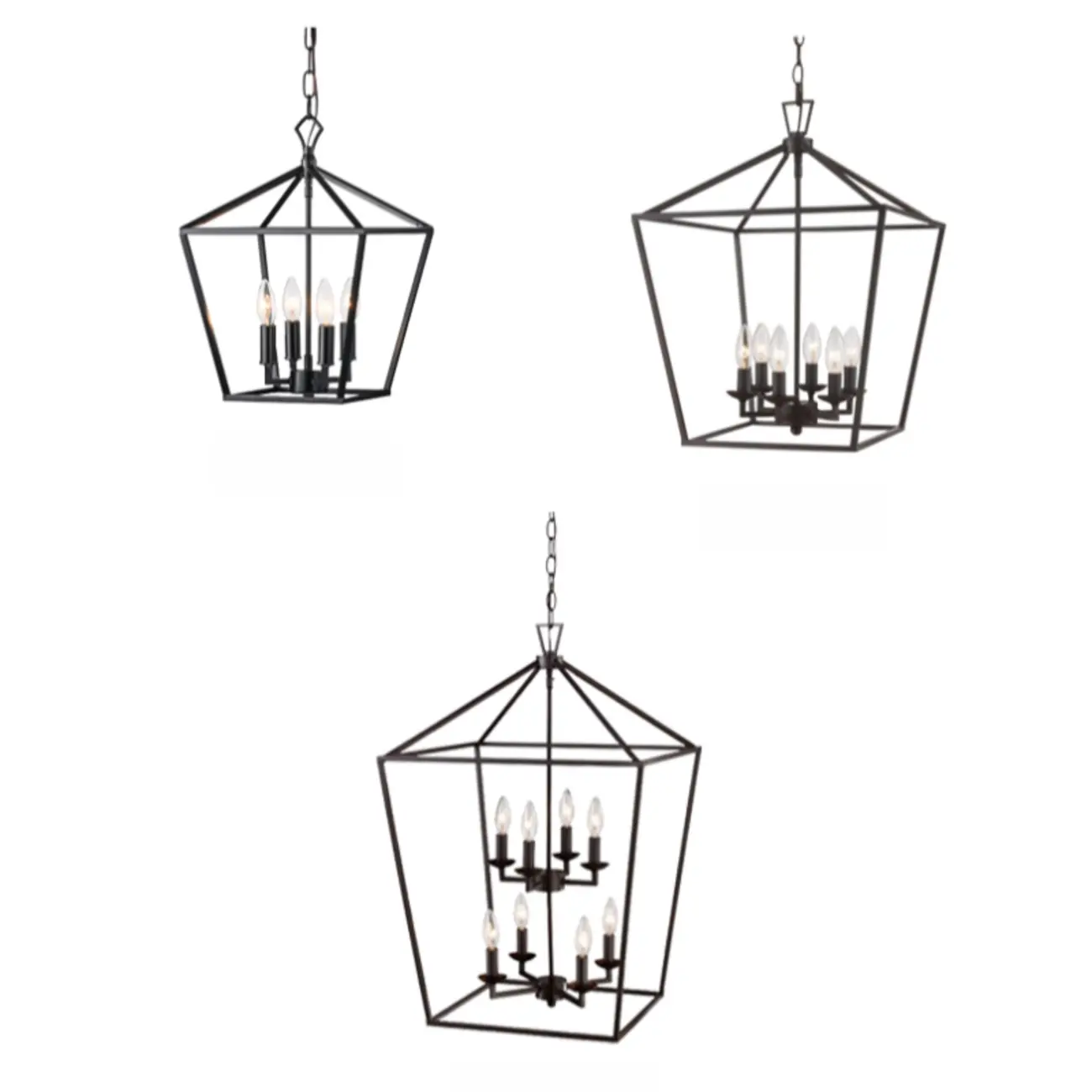 Industrial Black Cage Metal Chandelier for Home Decor Image - 8 | homeyfad