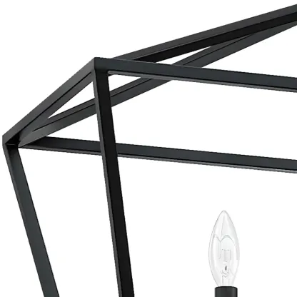 Industrial Black Cage Metal Chandelier for Home Decor Image - 9