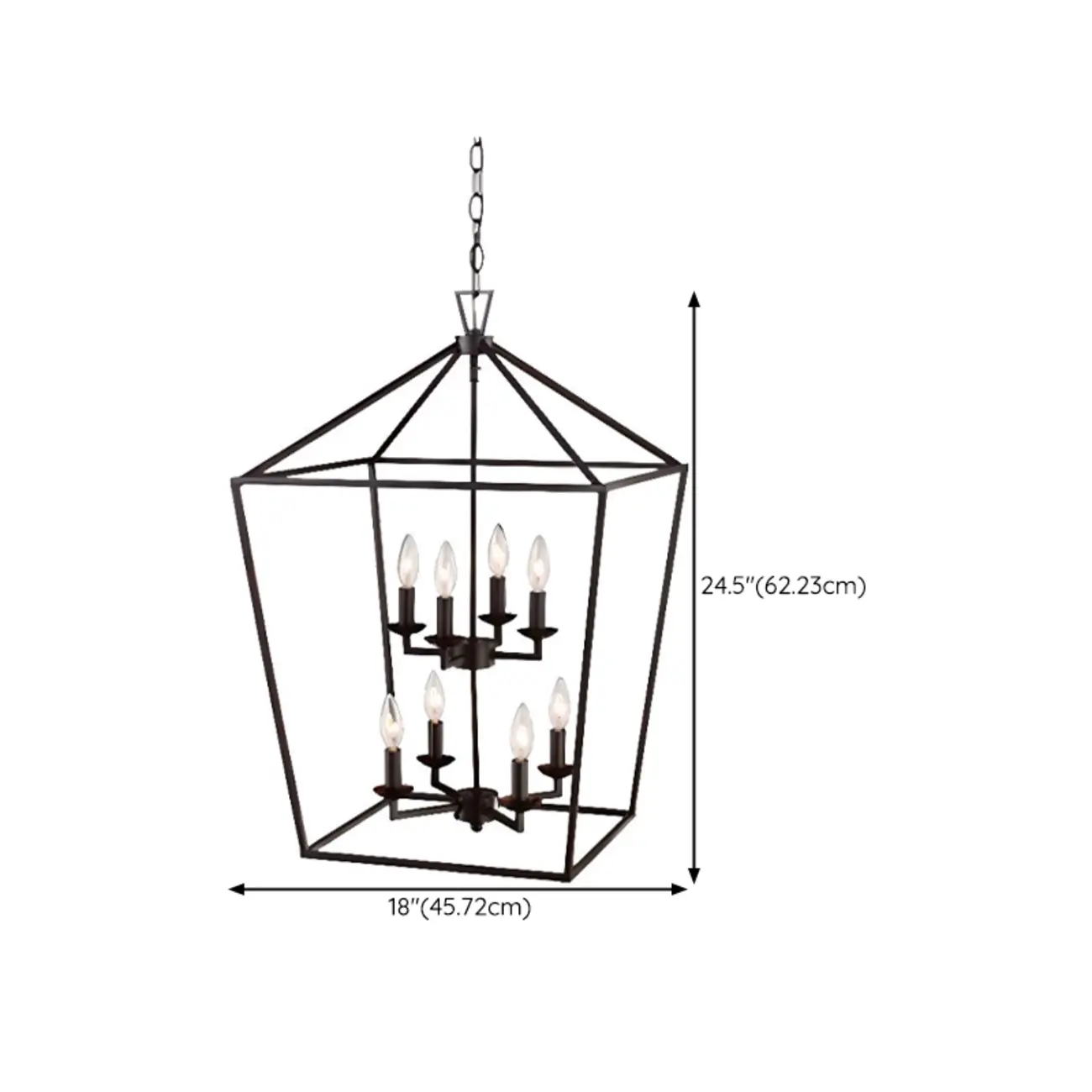 Industrial Black Cage Metal Chandelier for Home Decor Image - 13 | homeyfad