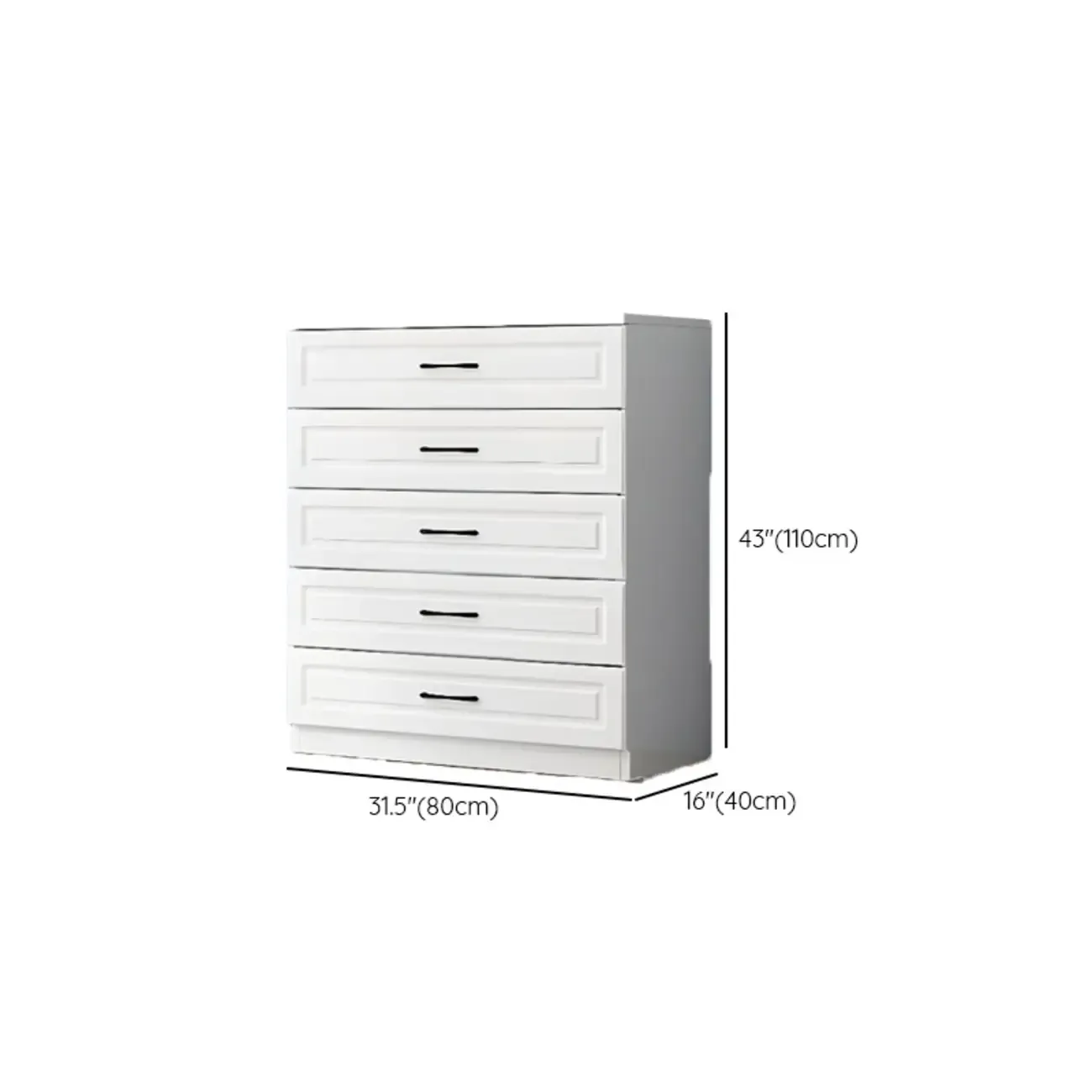 Multi Drawers White Wooden Cabinet with Soft Close for Home Image - 20