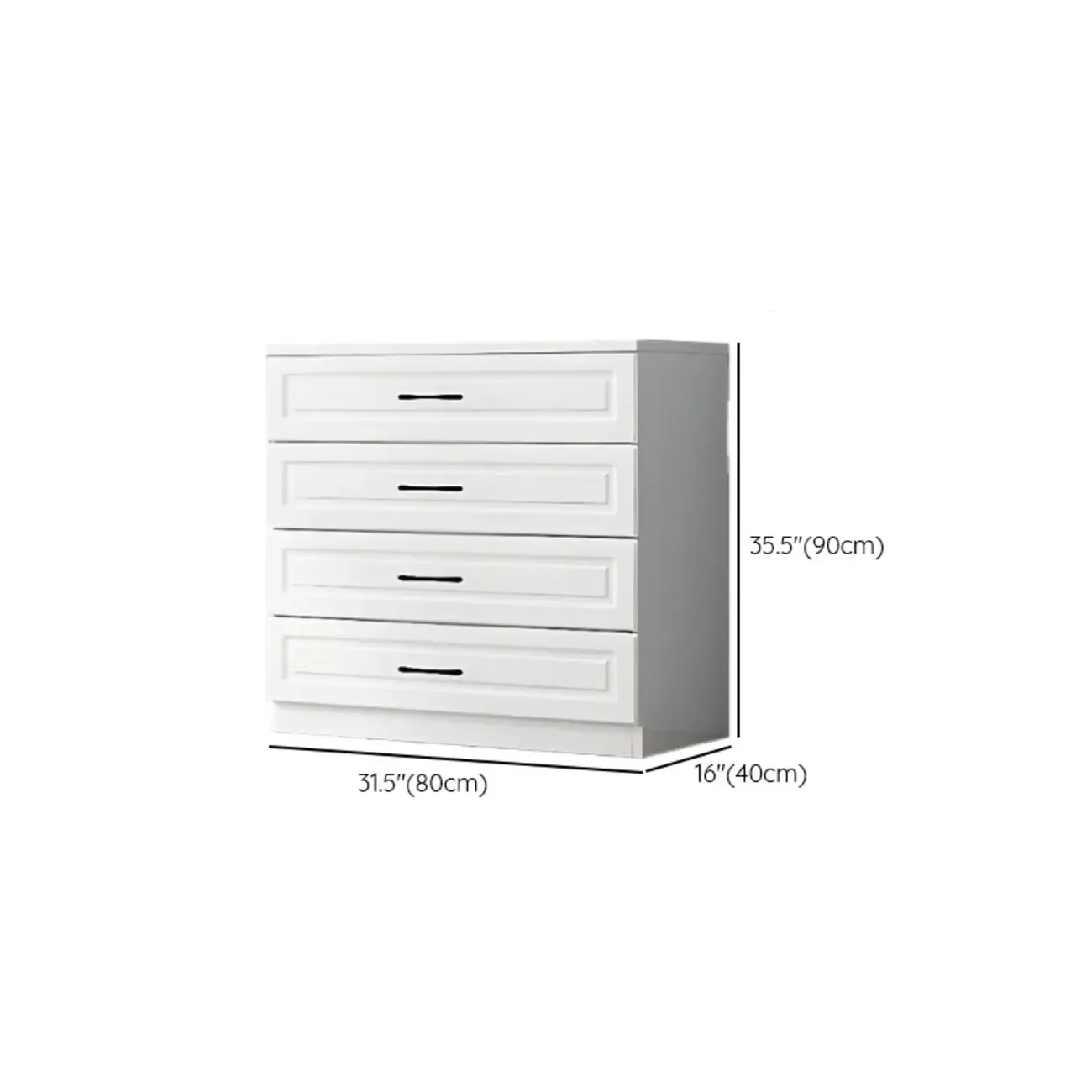 Multi Drawers White Wooden Cabinet with Soft Close for Home Image - 24
