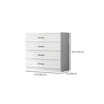 Multi Drawers White Wooden Cabinet with Soft Close for Home Image - 24