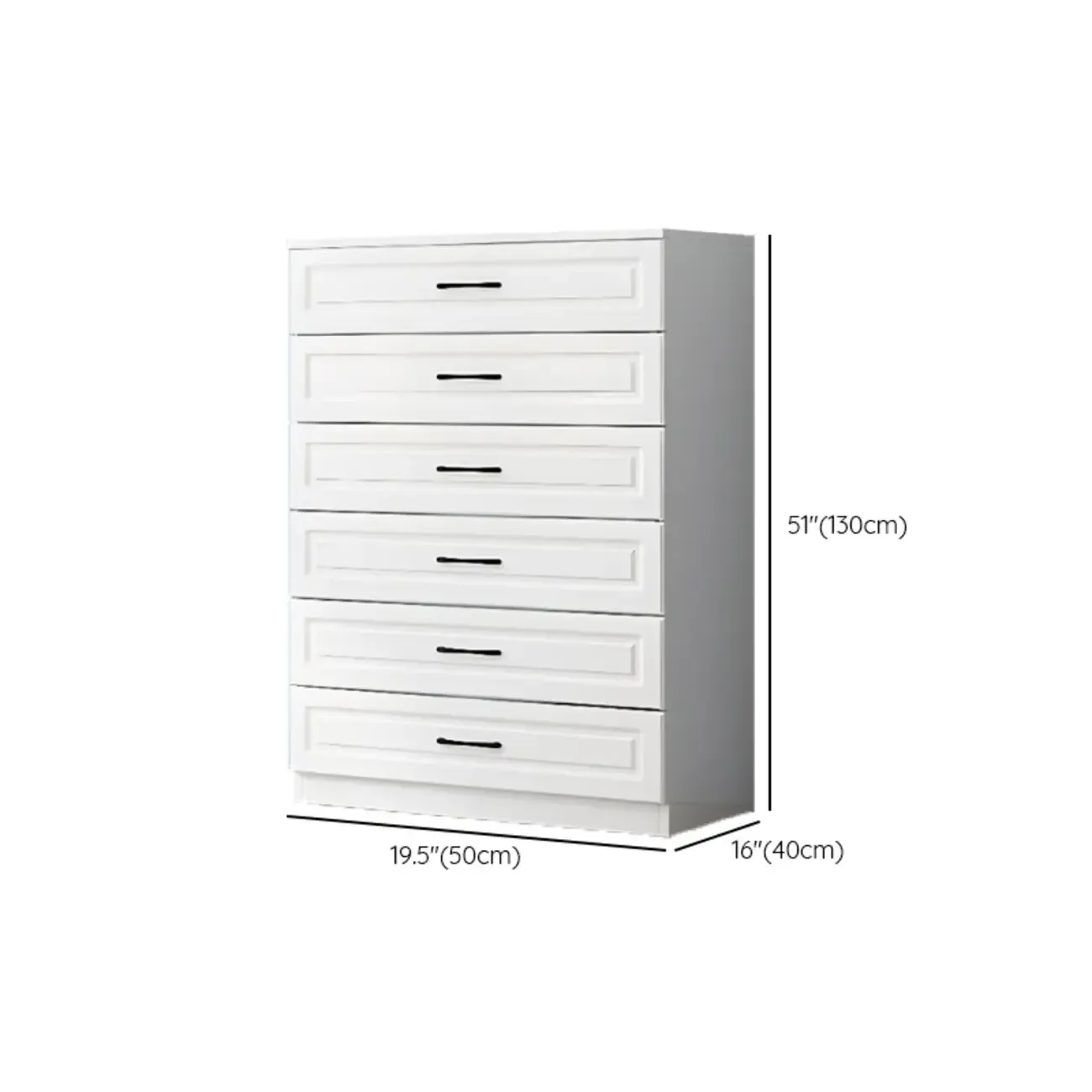 Multi Drawers White Wooden Cabinet with Soft Close for Home Image - 25