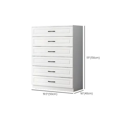 Multi Drawers White Wooden Cabinet with Soft Close for Home Image - 25