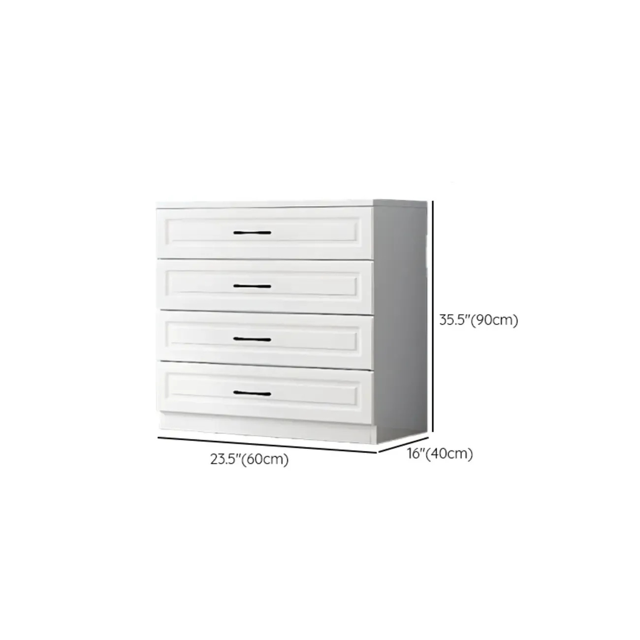 Multi Drawers White Wooden Cabinet with Soft Close for Home Image - 27