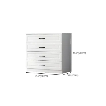 Multi Drawers White Wooden Cabinet with Soft Close for Home Image - 27