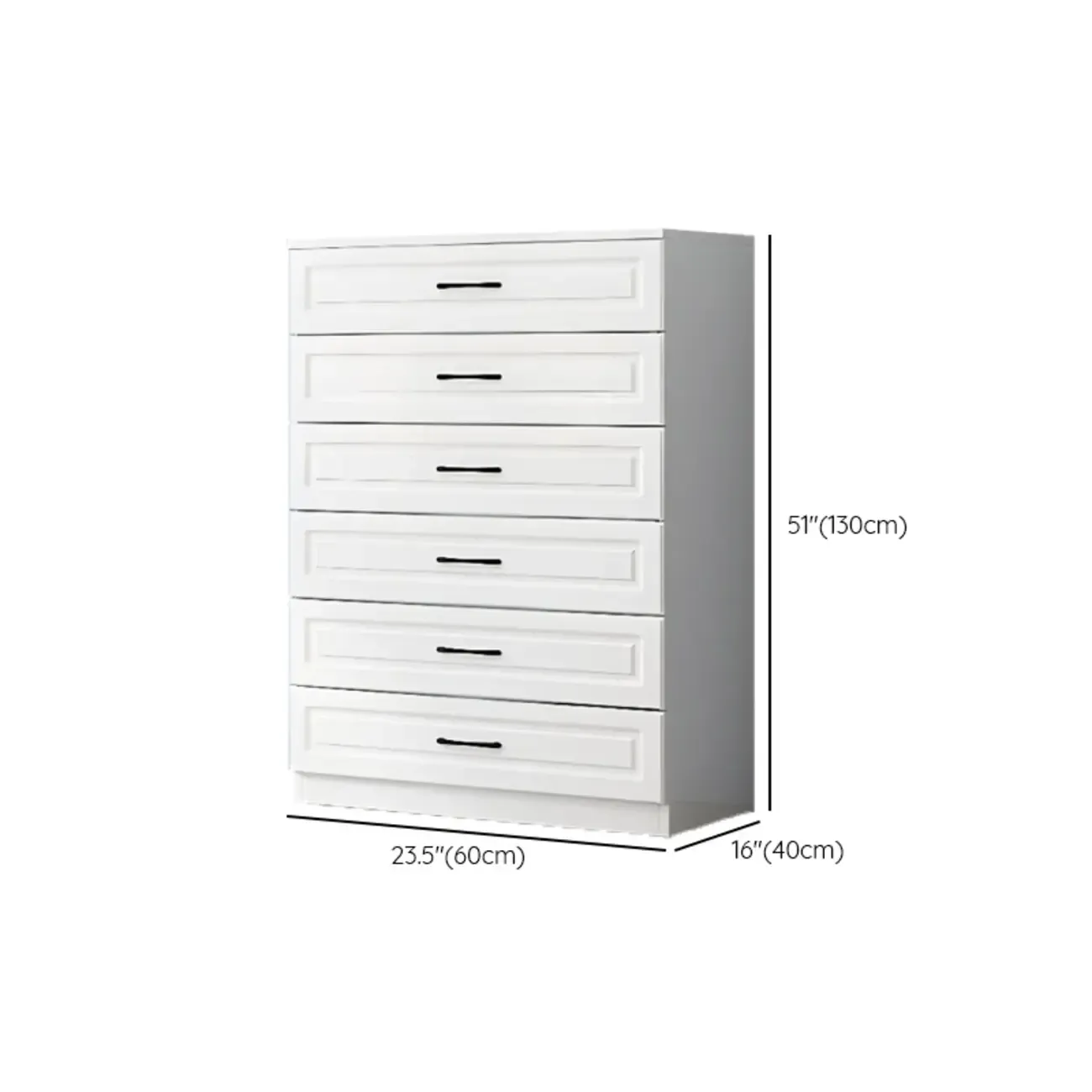 Multi Drawers White Wooden Cabinet with Soft Close for Home Image - 31