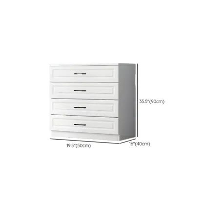 Multi Drawers White Wooden Cabinet with Soft Close for Home Image - 32
