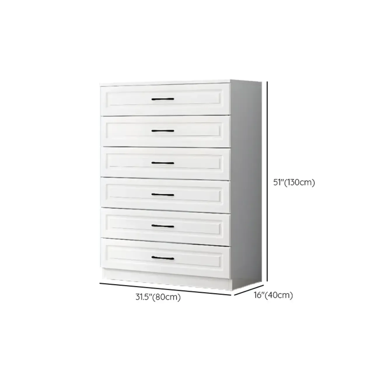 Multi Drawers White Wooden Cabinet with Soft Close for Home Image - 35