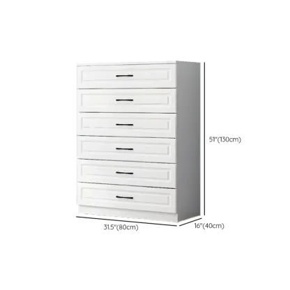 Multi Drawers White Wooden Cabinet with Soft Close for Home Image - 35