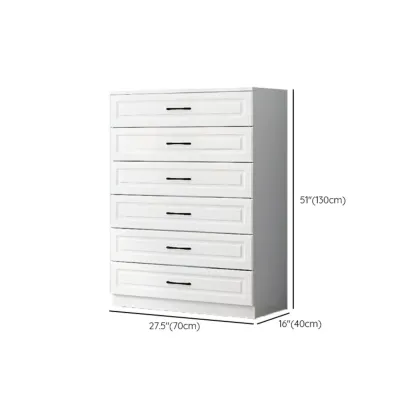 Multi Drawers White Wooden Cabinet with Soft Close for Home Image - 36