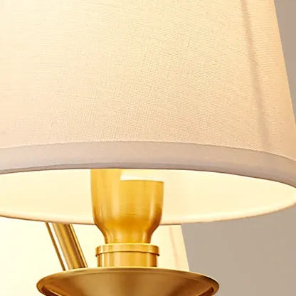 Multi-light Elegant Gold Chandelier with Fabric Shade Image - 9