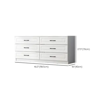 Multi Drawers White Wooden Cabinet with Soft Close for Home Image - 39