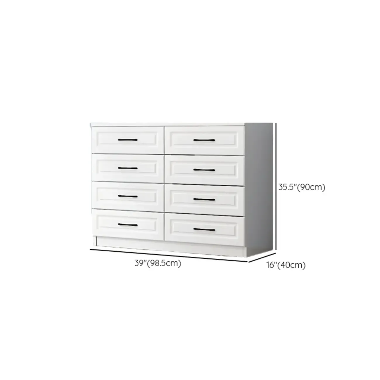Multi Drawers White Wooden Cabinet with Soft Close for Home Image - 40