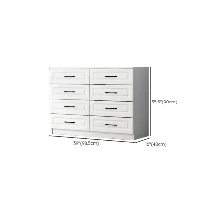 Multi Drawers White Wooden Cabinet with Soft Close for Home Image - 40