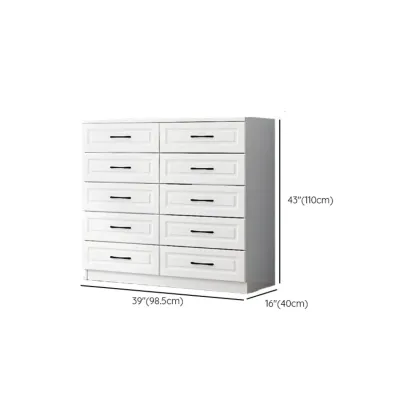 Multi Drawers White Wooden Cabinet with Soft Close for Home Image - 41