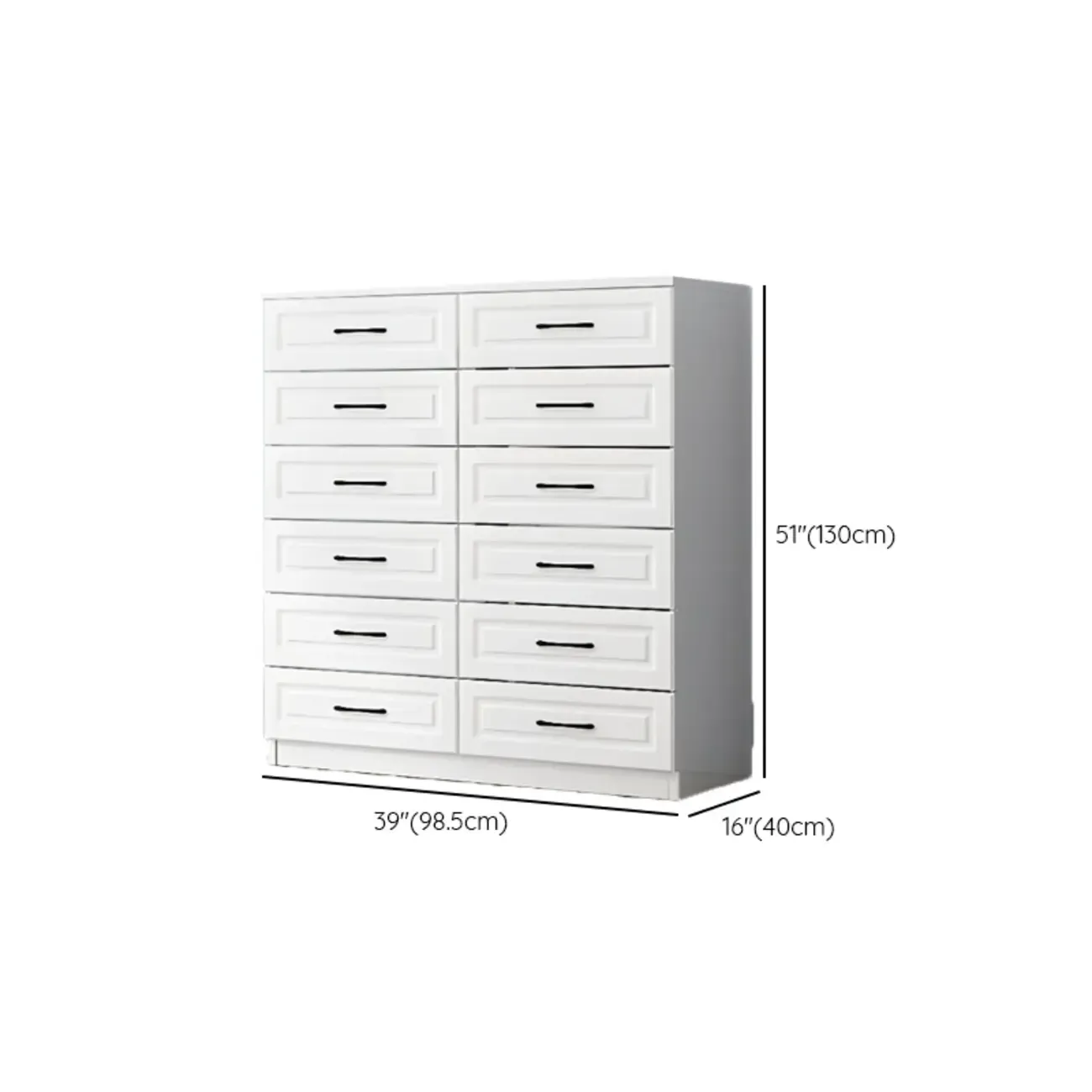 Multi Drawers White Wooden Cabinet with Soft Close for Home Image - 42