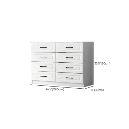 Multi Drawers White Wooden Cabinet with Soft Close for Home Image - 45