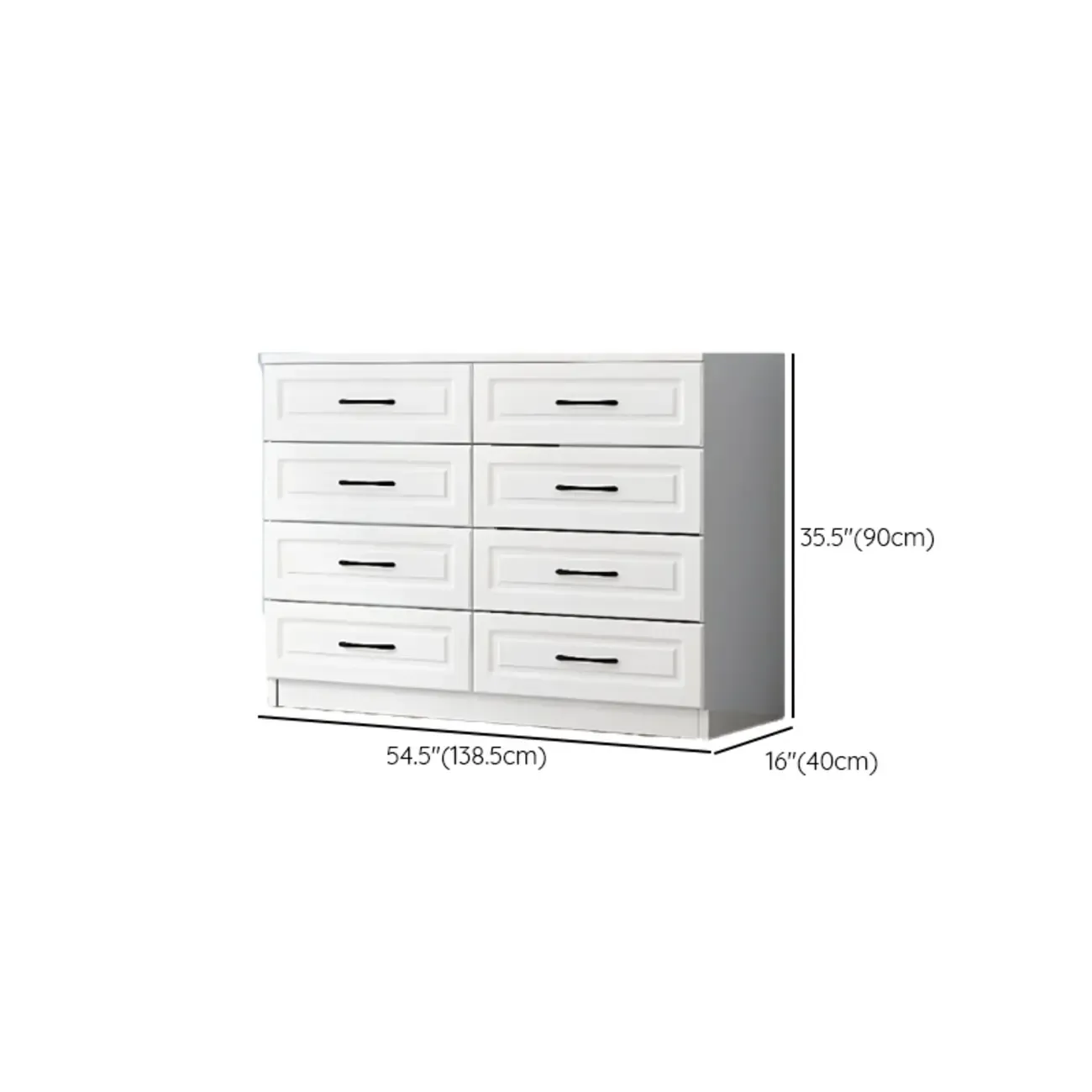 Multi Drawers White Wooden Cabinet with Soft Close for Home Image - 46