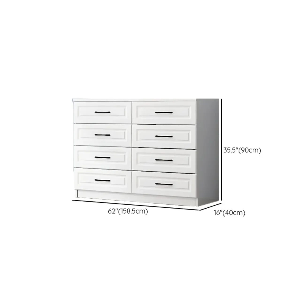 Multi Drawers White Wooden Cabinet with Soft Close for Home Image - 47