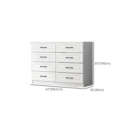 Multi Drawers White Wooden Cabinet with Soft Close for Home Image - 47