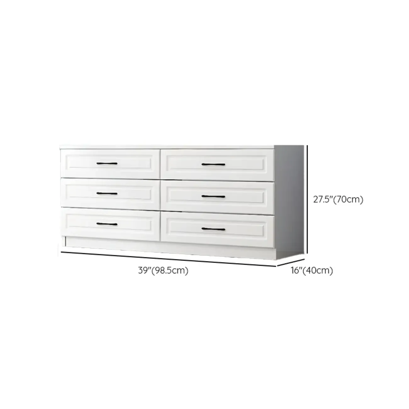 Multi Drawers White Wooden Cabinet with Soft Close for Home Image - 48