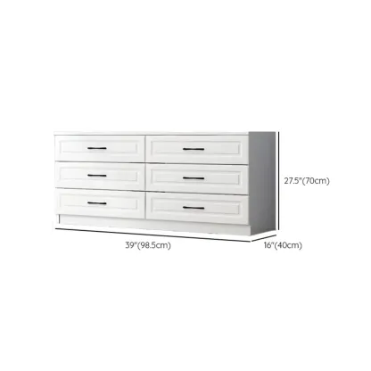 Multi Drawers White Wooden Cabinet with Soft Close for Home Image - 48