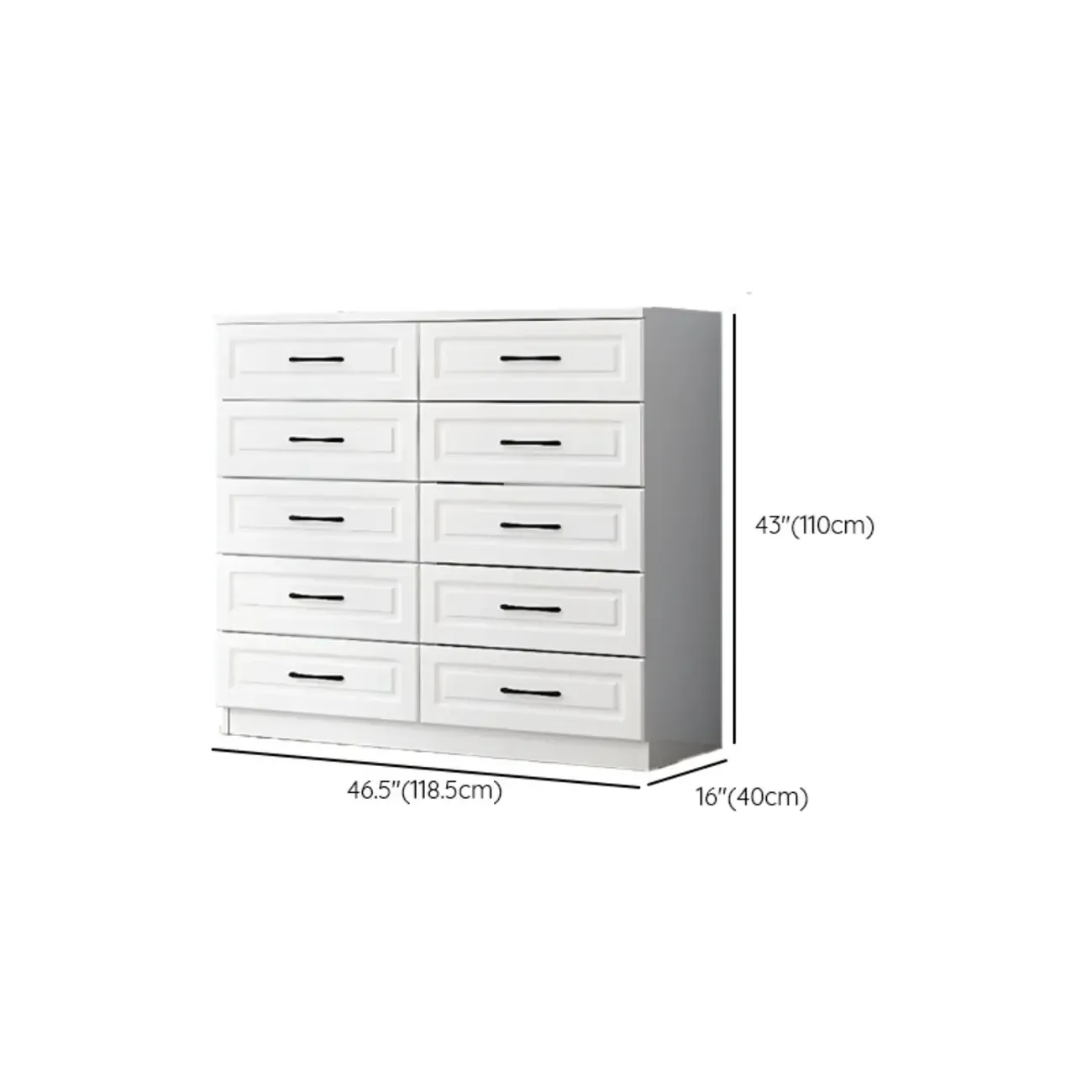 Multi Drawers White Wooden Cabinet with Soft Close for Home Image - 49