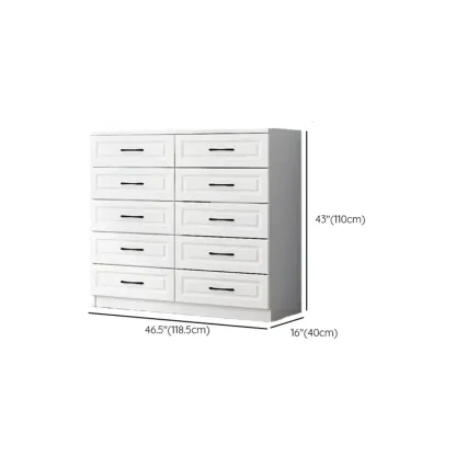 Multi Drawers White Wooden Cabinet with Soft Close for Home Image - 49